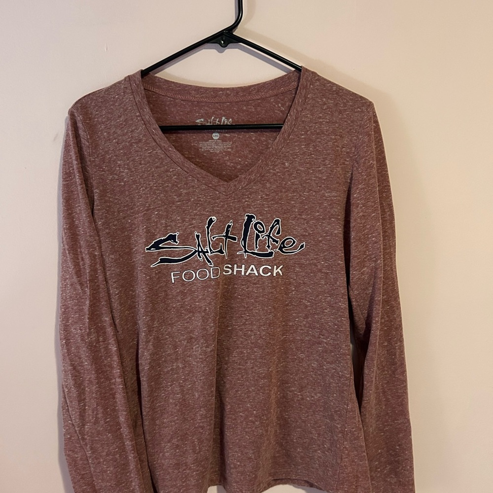 Salt Life Women's Heathered Brown Long Sleeve Tee